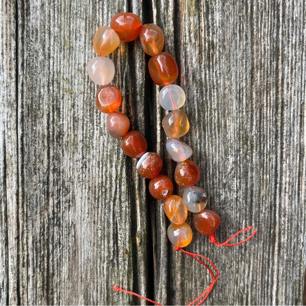 Large Carnelian Nugget Bead Half Strand